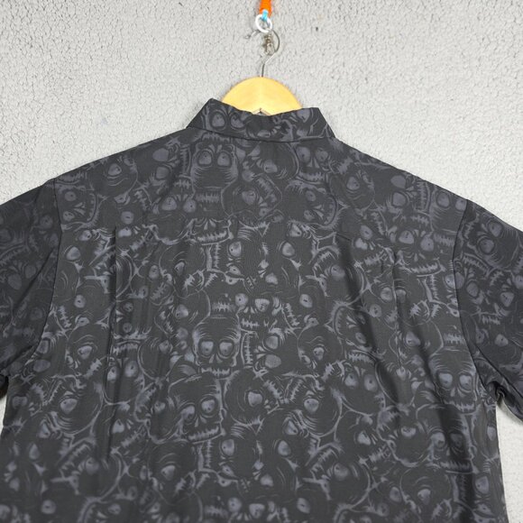 Vintage Shirt Mens Large Black Floral Baggy Loose Xtreme Gear Y2K Skulls NWT - Picture 6 of 15